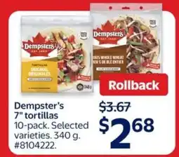 Walmart Dempster's 7 Tortillas offer