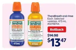 Walmart TheraBreath Oral Rinse offer