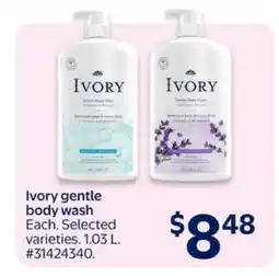 Walmart Ivory gentle body wash offer