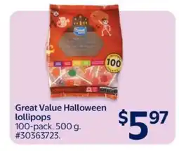 Walmart Great Value Halloween Lollipops offer