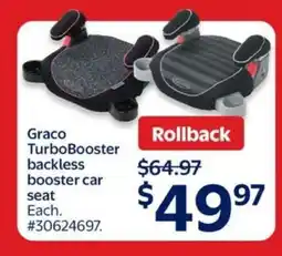 Walmart Graco TurboBooster backless booster car seat offer