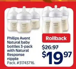 Walmart Philips Avent natural baby bottles 3-pack offer