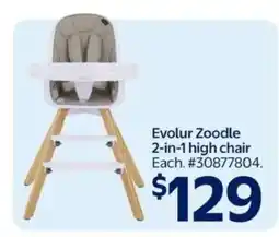 Walmart Evolur Zoodle 2-in-1 High Chair offer