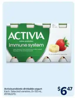 Walmart Activia probiotic drinkable yogurt offer