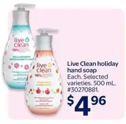 Walmart Live Clean Holiday Hand Soap offer