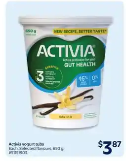 Walmart Activia Yogurt Tubs offer