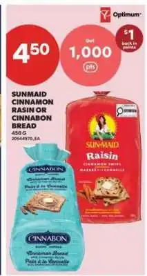Real Canadian Superstore Sunmaid Cinnamon Raisin or Cinnabon Bread offer