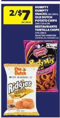 Real Canadian Superstore Humpty Dumpty Snacks, Old Dutch Potato Chips, Restaurante Tortilla Chips offer