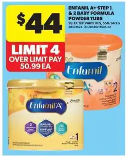 Real Canadian Superstore Enfamil A+ Step 1 & 2 Baby Formula Powder Tubs offer
