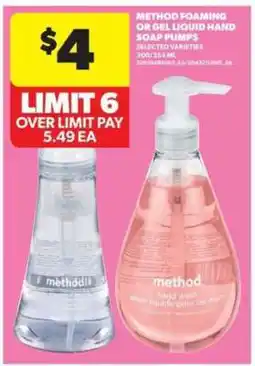 Real Canadian Superstore Method Foaming or Gel Liquid Hand Soap Pumps offer