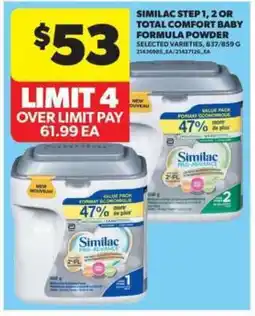 Real Canadian Superstore Similac Step 1, 2 or Total Comfort Baby Formula Powder offer