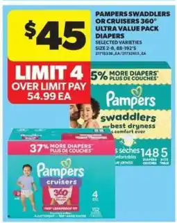 Real Canadian Superstore Pampers Swaddlers or Cruisers 360° ultra value pack diapers offer