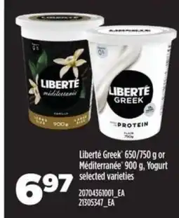 Real Canadian Superstore LIBERTÉ Greek or Méditerranée Yogurt offer