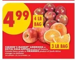 No Frills FARMER'S MARKET AMBROSIA or ROYAL GALA APPLES or ORANGES offer