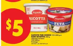 No Frills SAPUTO TUB CHEESE or BARI RICOTTA offer