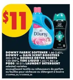 No Frills Downy Fabric Softener, Gain Scent Boosters, Bounce Dryer Sheets, Tide Liquid, Pods Laundry Detergent offer