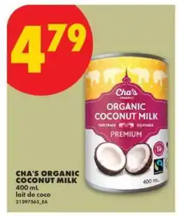 No Frills CHA'S ORGANIC COCONUT MILK offer