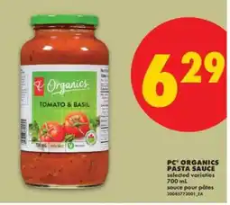 No Frills PC Organics Pasta Sauce offer