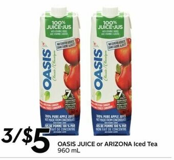 Sobeys Oasis Juice or Arizona Iced Tea offer