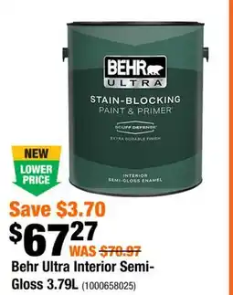Home Depot Behr Ultra interior semi-gloss offer