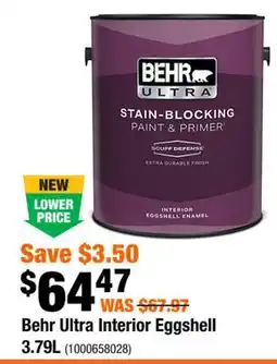 Home Depot Behr Ultra interior eggshell offer