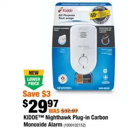 Home Depot Kidde nighthawk plug-in carbon monoxide alarm offer