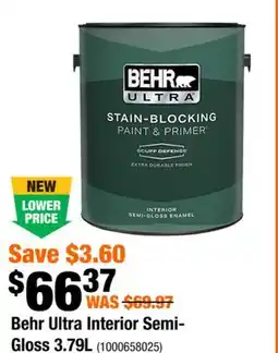 Home Depot Behr Ultra interior semi-gloss offer