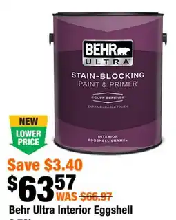 Home Depot Behr Ultra interior eggshell offer