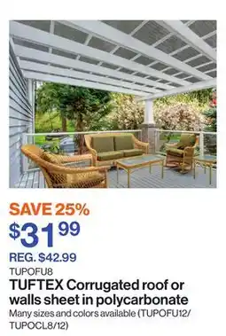 Patrick Morin Corrugated roof or walls sheet in polycarbonate offer