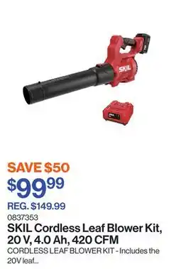 Patrick Morin Cordless Leaf Blower Kit, 20 V, 4.0 Ah, 420 CFM offer