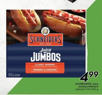 Sobeys Schneiders Juicy Jumbos Wieners offer