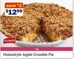 M & M Food Market Homestyle Apple Crumble Pie offer