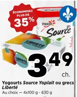 Val-Mont Yogourts Source Yoplait ou grecs Liberté offer
