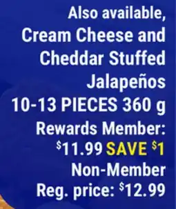 M & M Food Market Cream Cheese and Cheddar Stuffed Jalapeños offer