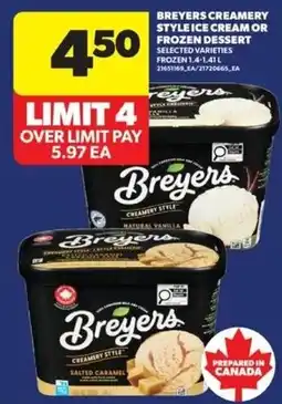 Real Canadian Superstore Breyers creamery style ice cream or frozen dessert offer