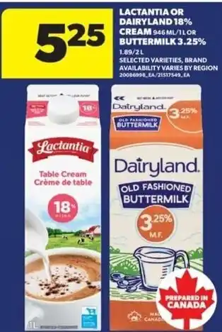 Lactantia or Dairyland cream