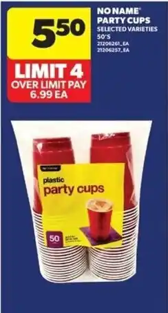 Real Canadian Superstore No Name plastic party cups offer