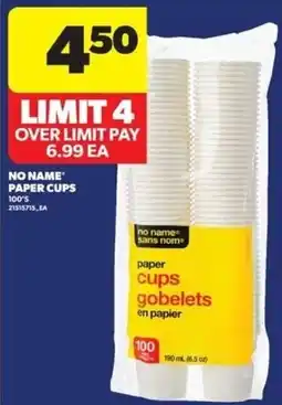Real Canadian Superstore No Name paper cups offer