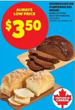 Real Canadian Superstore Sourdough or Pumpernickel Bread offer