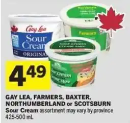 Co-op Gay Lea, farmers, baxter, northumberland or scotsburn sour cream offer