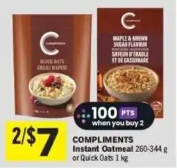 Co-op Compliments Instant Oatmeal offer