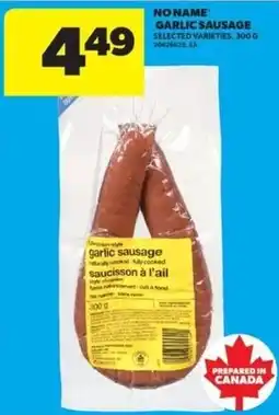 Real Canadian Superstore No Name garlic sausage offer