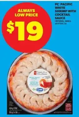 Real Canadian Superstore PC Pacific white shrimp with cocktail sauce offer