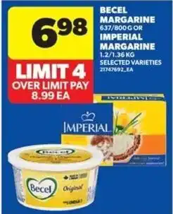 Real Canadian Superstore Becel margarine or imperial margarine offer