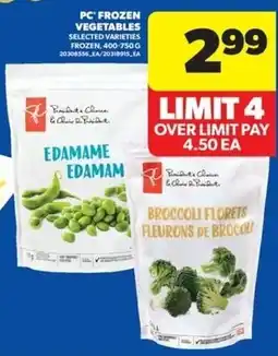 Real Canadian Superstore PC frozen vegetables offer