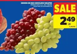 Real Canadian Superstore Green or red seedless grapes offer