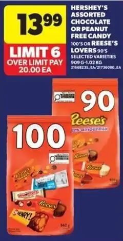 Real Canadian Superstore Hershey's assorted chocolate or peanut free candy offer