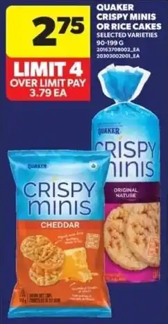 Real Canadian Superstore Quaker crispy minis or rice cakes offer