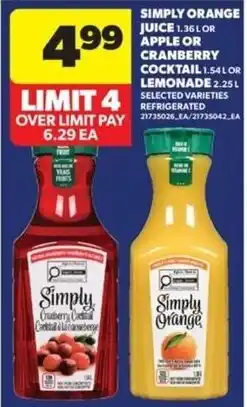 Real Canadian Superstore Simply juice offer