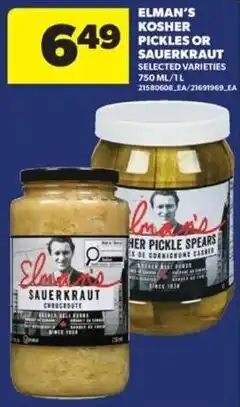 Real Canadian Superstore Elman's kosher pickles or sauerkraut offer